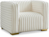 Ravish Cream Velvet Chair from Meridian - Luna Furniture