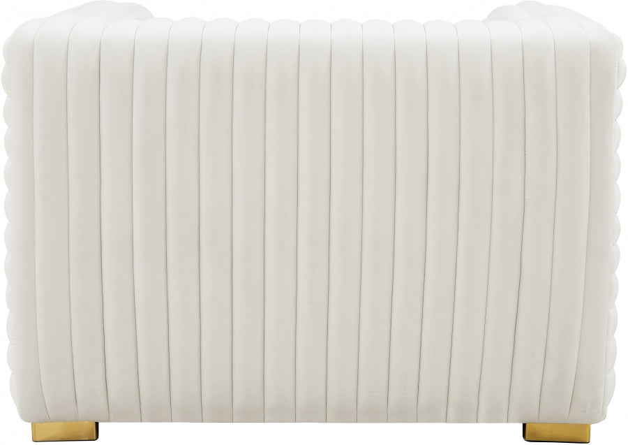 Ravish Cream Velvet Chair from Meridian - Luna Furniture