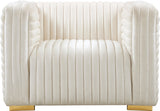 Ravish Cream Velvet Chair from Meridian - Luna Furniture