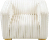 Ravish Cream Velvet Chair from Meridian - Luna Furniture