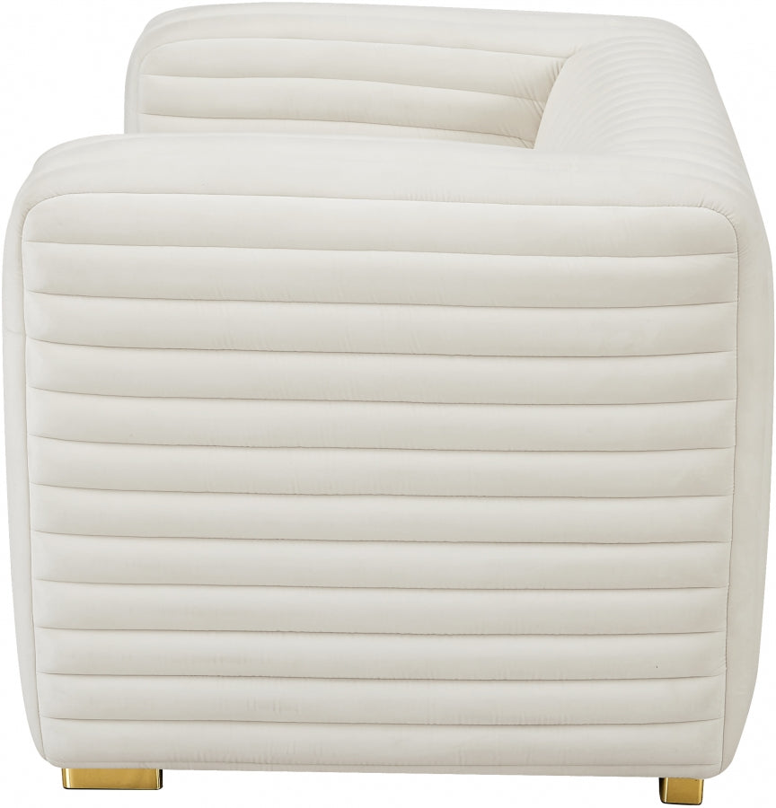 Ravish Cream Velvet Chair from Meridian - Luna Furniture