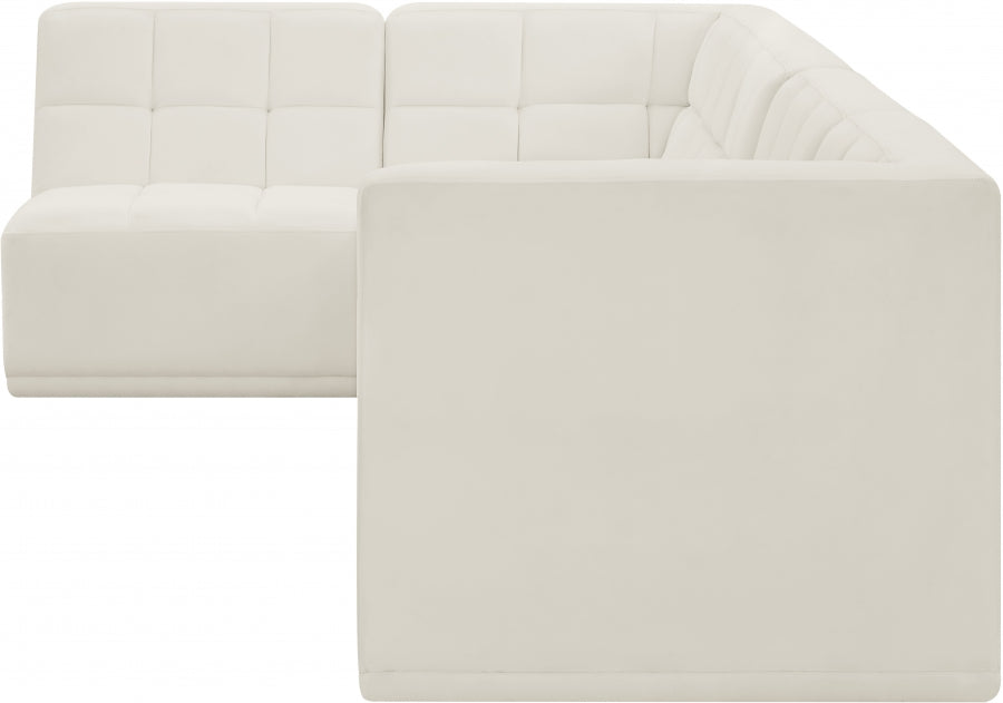 Relax Cream Velvet Modular Sectional from Meridian - Luna Furniture