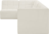 Relax Cream Velvet Modular Sectional from Meridian - Luna Furniture