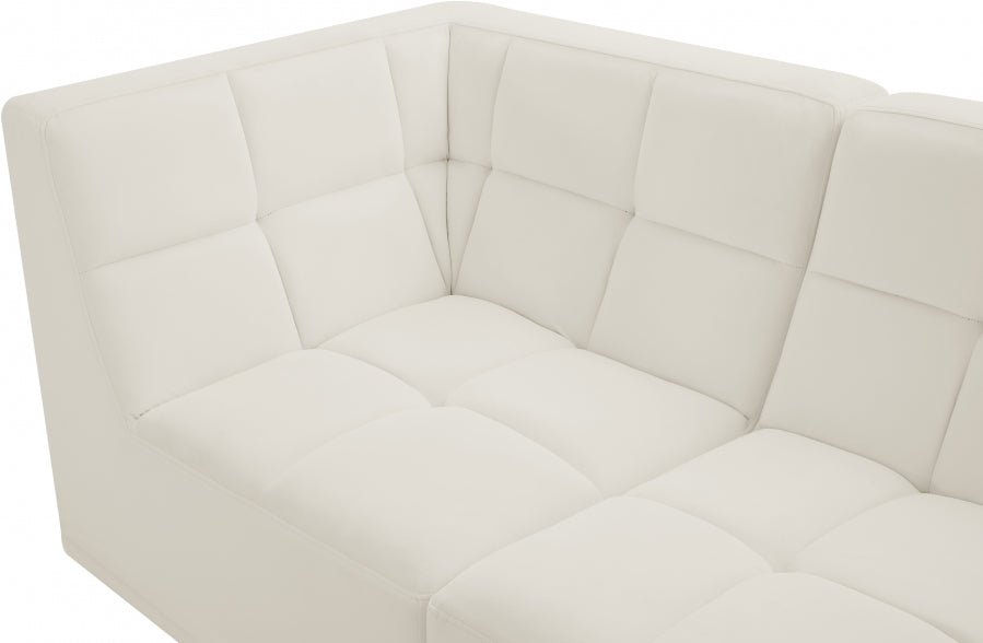 Relax Cream Velvet Modular Sectional from Meridian - Luna Furniture