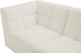 Relax Cream Velvet Modular Sectional from Meridian - Luna Furniture