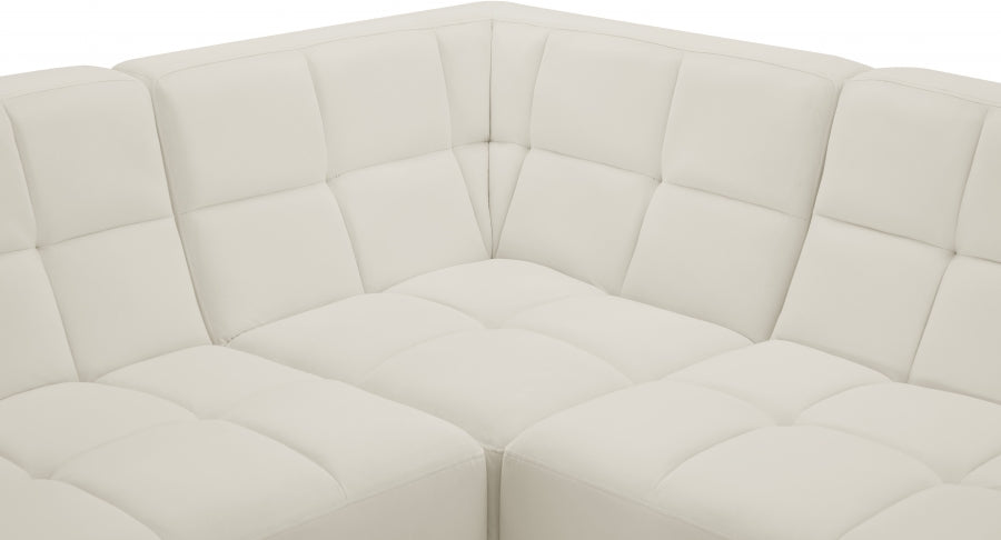 Relax Cream Velvet Modular Sectional from Meridian - Luna Furniture