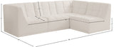 Relax Cream Velvet Modular Sectional from Meridian - Luna Furniture