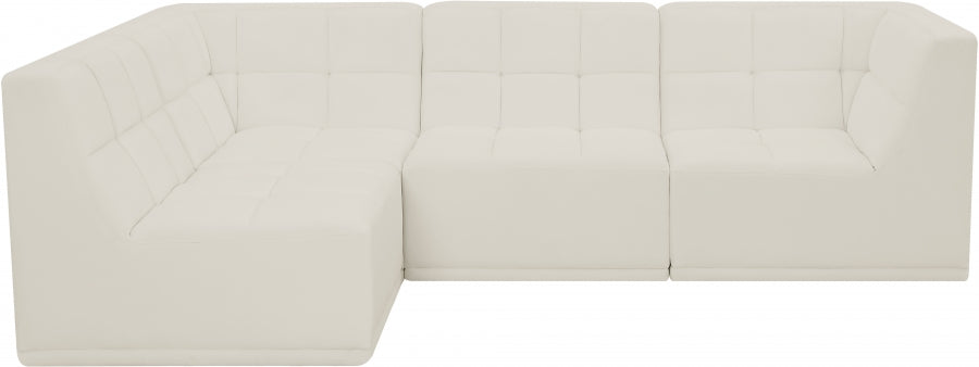 Relax Cream Velvet Modular Sectional from Meridian - Luna Furniture