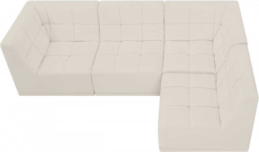 Relax Cream Velvet Modular Sectional from Meridian - Luna Furniture