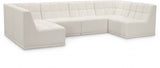 Relax Cream Velvet Modular Sectional from Meridian - Luna Furniture