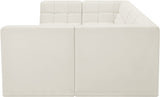 Relax Cream Velvet Modular Sectional from Meridian - Luna Furniture