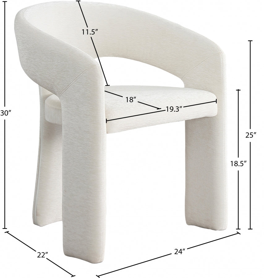 Rendition Cream Fabric Dining Chair from Meridian - Luna Furniture