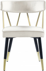 Rheingold Cream Velvet Dining Chair, Set of 2 from Meridian - Luna Furniture