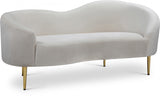 Ritz Cream Velvet Loveseat from Meridian - Luna Furniture