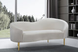 Ritz Cream Velvet Loveseat from Meridian - Luna Furniture