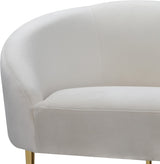 Ritz Cream Velvet Loveseat from Meridian - Luna Furniture