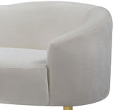 Ritz Cream Velvet Loveseat from Meridian - Luna Furniture