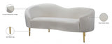 Ritz Cream Velvet Loveseat from Meridian - Luna Furniture