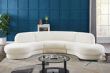 Rosa Cream Velvet 3pc. Sectional from Meridian - Luna Furniture