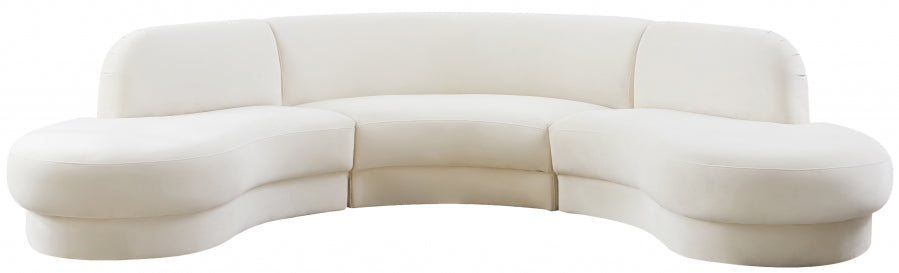 Rosa Cream Velvet 3pc. Sectional from Meridian - Luna Furniture