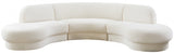 Rosa Cream Velvet 3pc. Sectional from Meridian - Luna Furniture