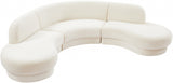 Rosa Cream Velvet 3pc. Sectional from Meridian - Luna Furniture