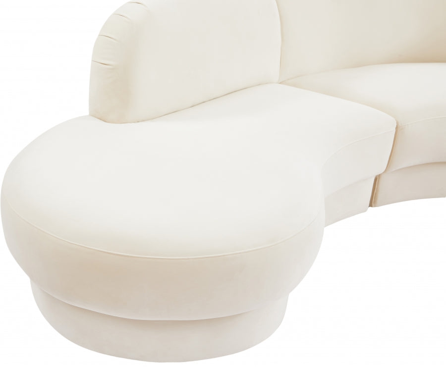 Rosa Cream Velvet 3pc. Sectional from Meridian - Luna Furniture