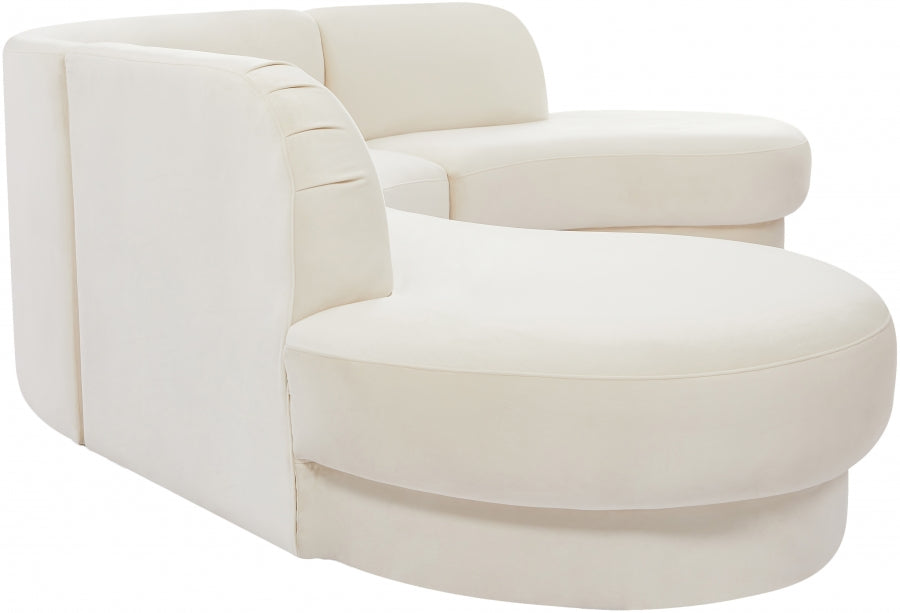 Rosa Cream Velvet 3pc. Sectional from Meridian - Luna Furniture