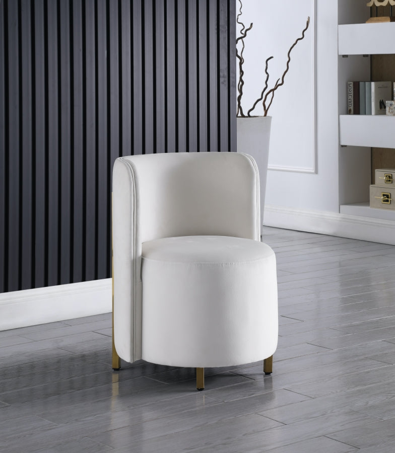 Rotunda Cream Velvet Chair from Meridian - Luna Furniture