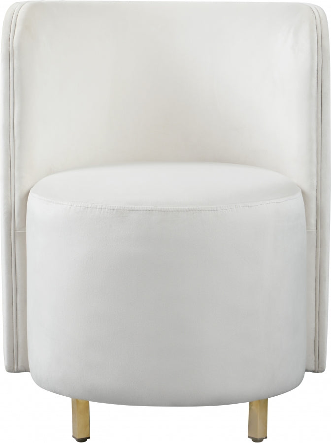 Rotunda Cream Velvet Chair from Meridian - Luna Furniture