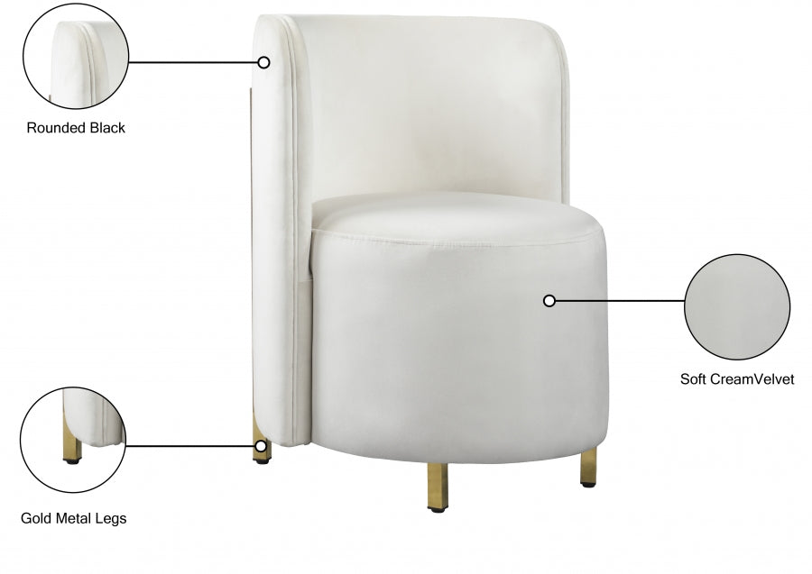 Rotunda Cream Velvet Chair from Meridian - Luna Furniture