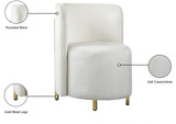 Rotunda Cream Velvet Chair from Meridian - Luna Furniture