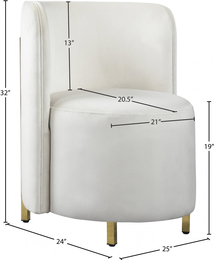 Rotunda Cream Velvet Chair from Meridian - Luna Furniture