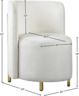 Rotunda Cream Velvet Chair from Meridian - Luna Furniture