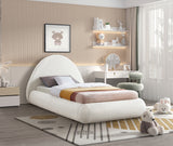 Cream Rudy Teddy Fabric Twin Bed from Meridian - Luna Furniture