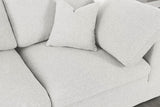 Serene Cream Linen Textured Deluxe Modular Down Filled Cloud-Like Comfort Overstuffed 80 Loveseat from Meridian - Luna Furniture