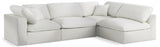 Serene Cream Linen Textured Deluxe Modular Down Filled Cloud-Like Comfort Overstuffed Sectional from Meridian - Luna Furniture