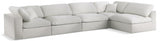 Serene Cream Linen Textured Deluxe Modular Down Filled Cloud-Like Comfort Overstuffed Sectional from Meridian - Luna Furniture