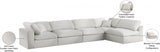 Serene Cream Linen Textured Deluxe Modular Down Filled Cloud-Like Comfort Overstuffed Sectional from Meridian - Luna Furniture