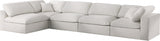 Serene Cream Linen Textured Deluxe Modular Down Filled Cloud-Like Comfort Overstuffed Sectional from Meridian - Luna Furniture