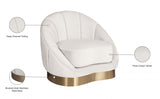 Shelly Cream Velvet Chair from Meridian - Luna Furniture