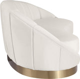 Shelly Cream Velvet Chaise from Meridian - Luna Furniture