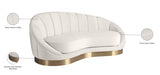 Shelly Cream Velvet Chaise from Meridian - Luna Furniture