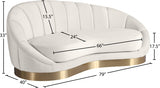 Shelly Cream Velvet Chaise from Meridian - Luna Furniture