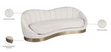 Shelly Cream Velvet Sofa from Meridian - Luna Furniture