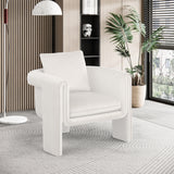 Cream Sloan Velvet Accent Chair from Meridian - Luna Furniture