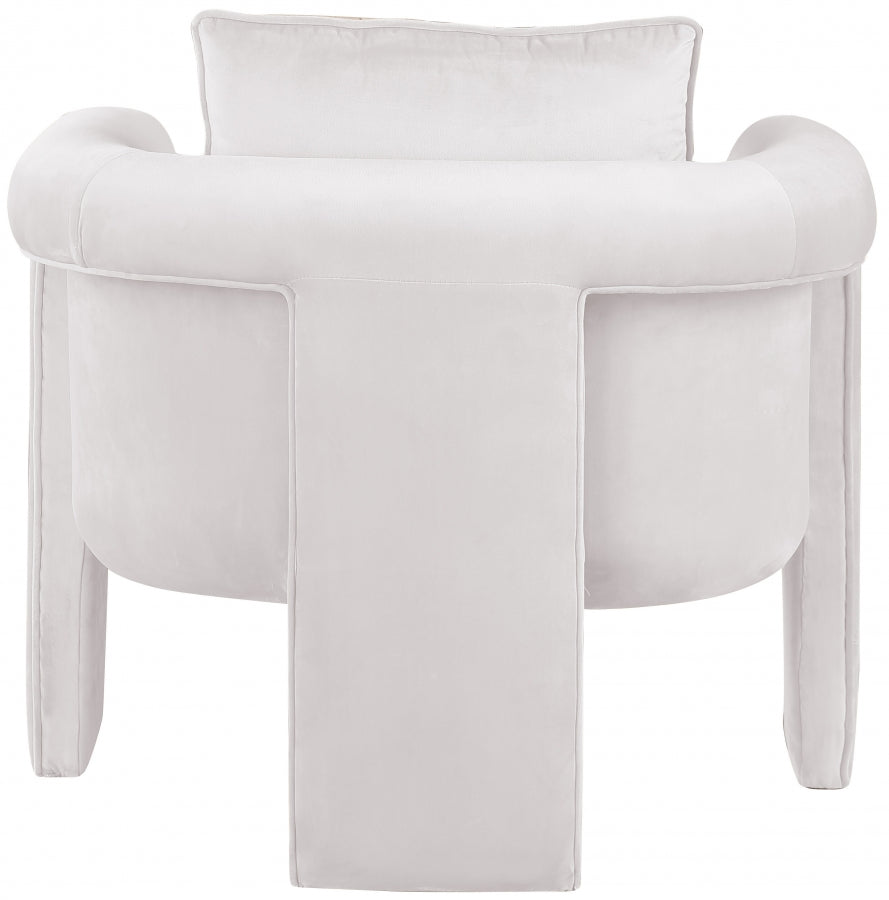 Cream Sloan Velvet Accent Chair from Meridian - Luna Furniture