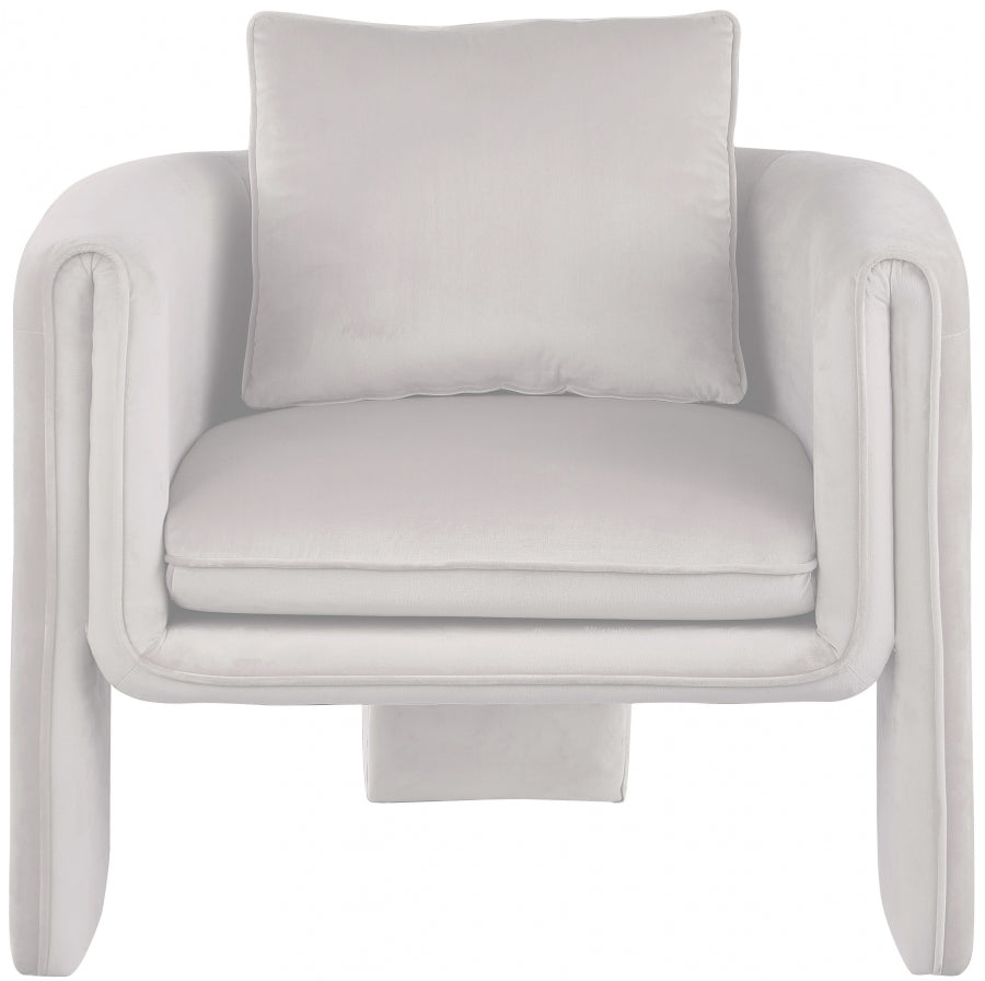 Cream Sloan Velvet Accent Chair from Meridian - Luna Furniture