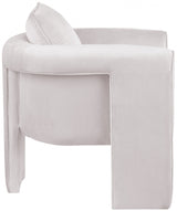 Cream Sloan Velvet Accent Chair from Meridian - Luna Furniture