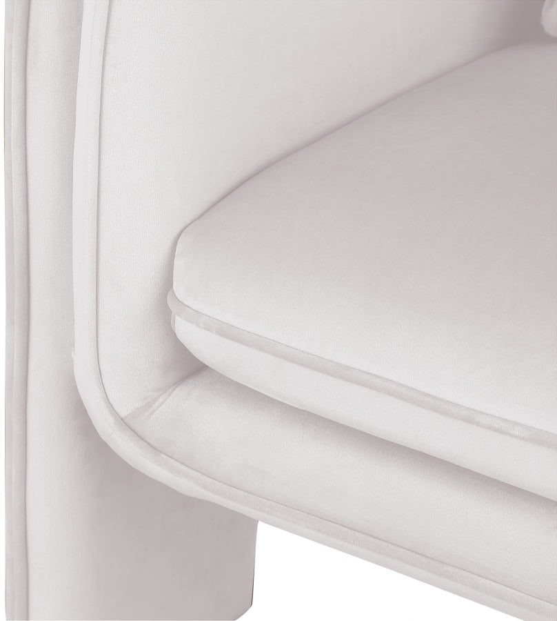 Cream Sloan Velvet Accent Chair from Meridian - Luna Furniture